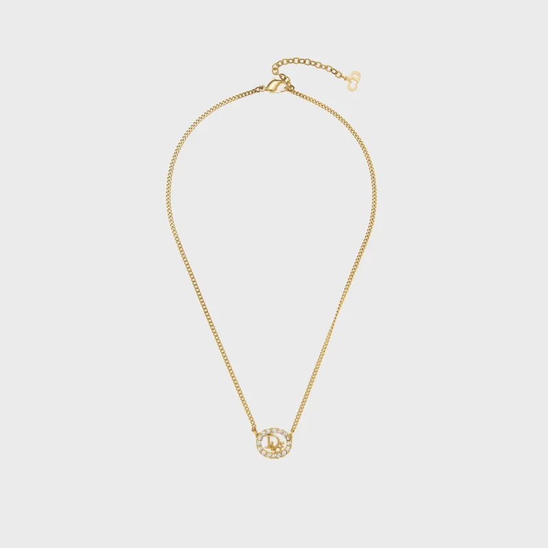 WGACA Dior Silver Crystal Necklace - Gold made by What Goes Around Comes Around