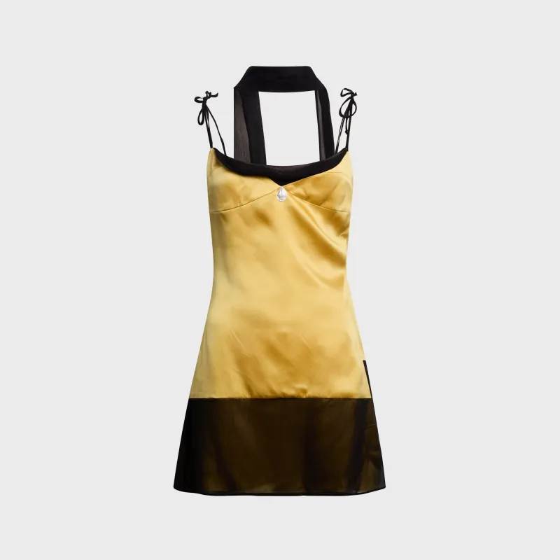 Buci Chinchilla Mini Dress - Honey / Black made by Buci