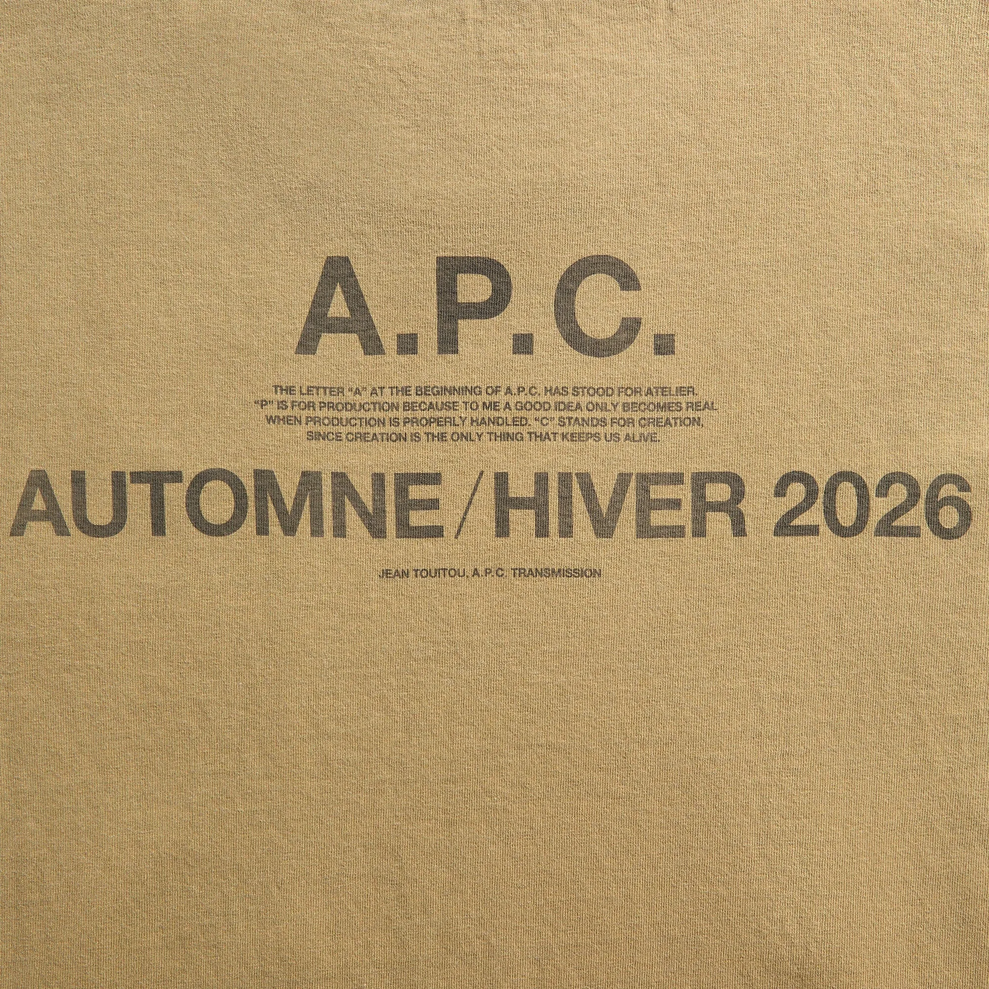 A.P.C. Autumn 26 Tee - Light Khaki sold by Kith product image thumbnail 3