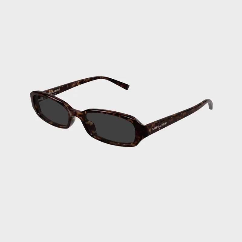 Saint Laurent Tortoiseshell Oval Sunglasses - Havana / Grey made by Yves Saint Laurent