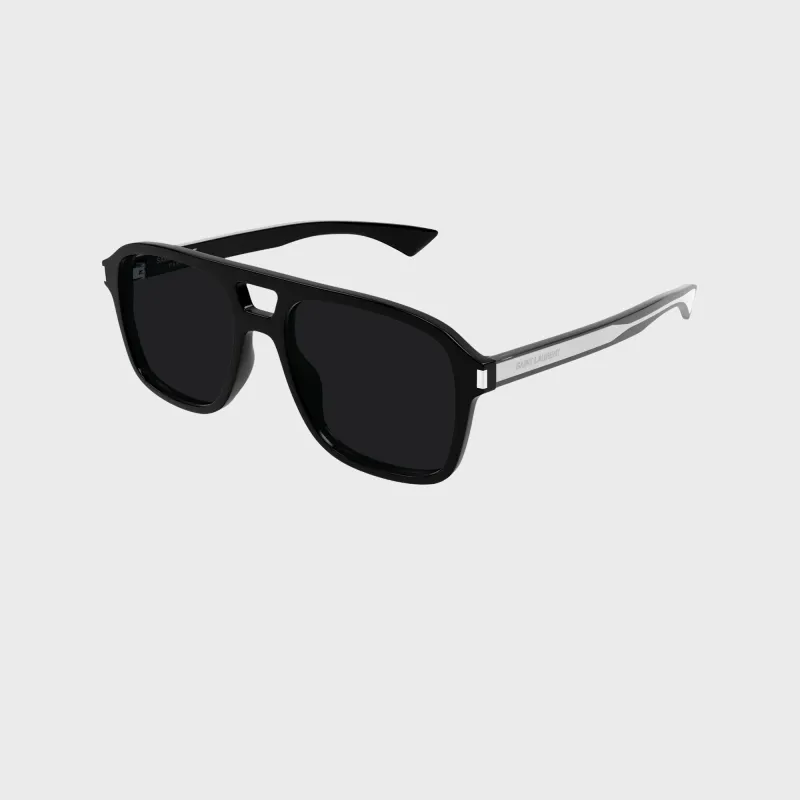 Saint Laurent Aviator Sunglasses - Black / Crystal made by Yves Saint Laurent