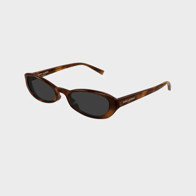 Saint Laurent SL871 Oval Sunglasses - Havana / Grey made by Yves Saint Laurent