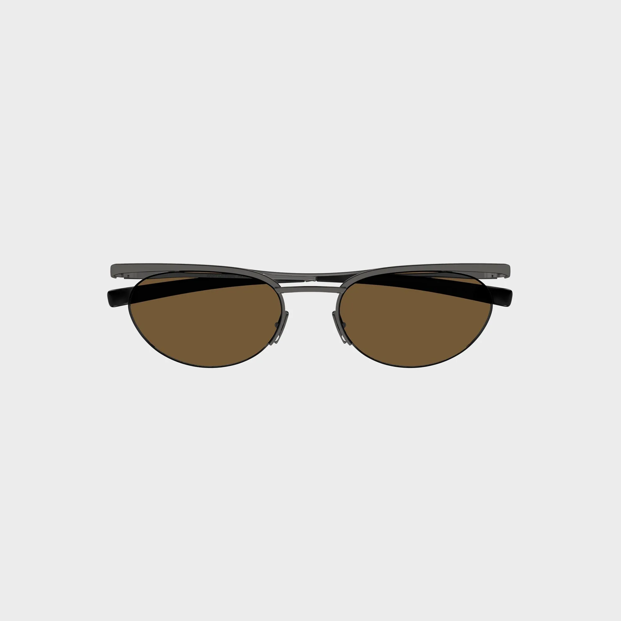 Saint Laurent SL862 Oval Sunglasses - Ruthenium / Brown sold by Kith product image thumbnail 2
