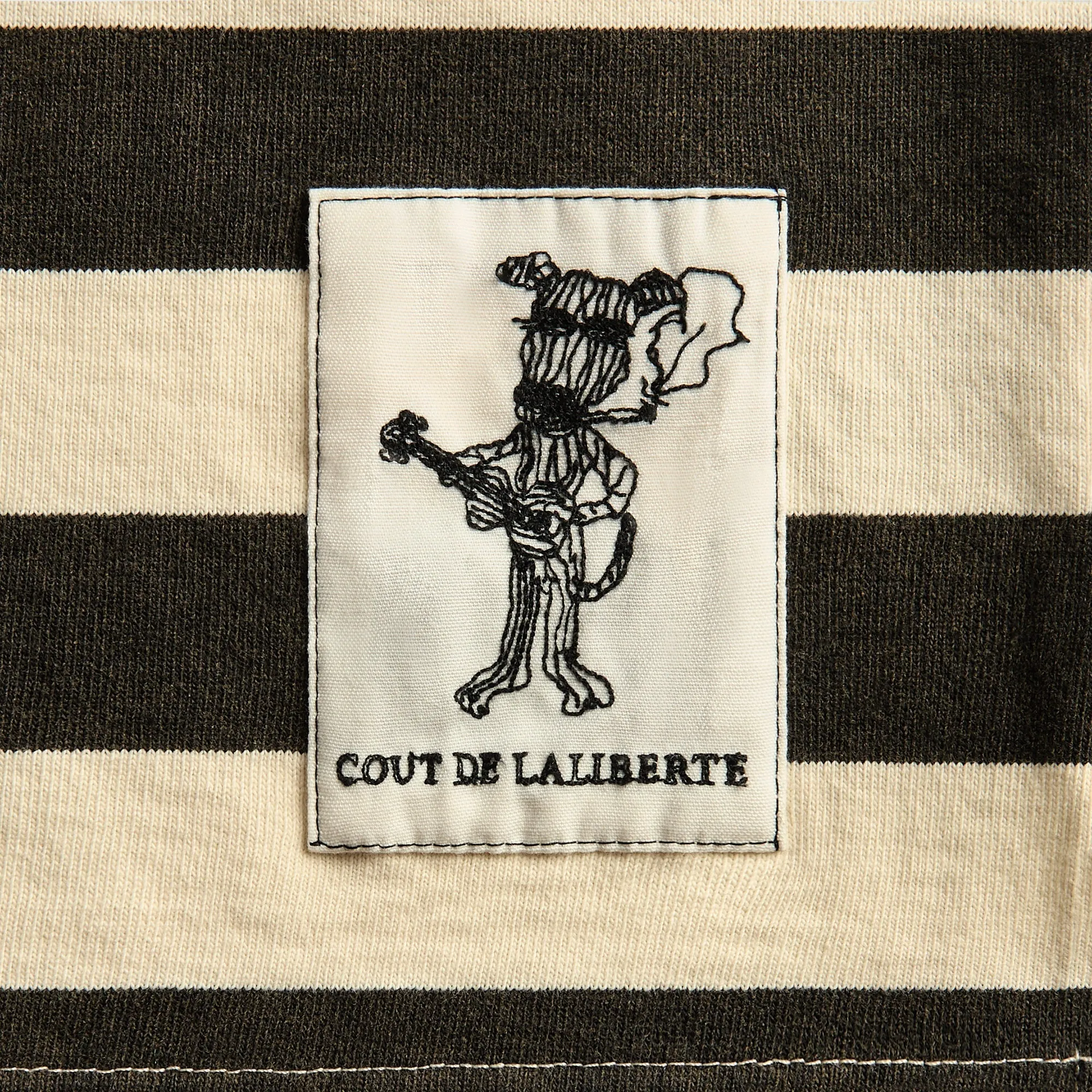 Coût De La Liberté Connor Stripe Rugby With Crystal Embroidered CDLL 56 Shirt - Ozone Black sold by Kith product image thumbnail 3