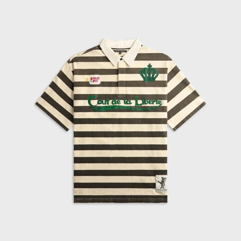 Coût De La Liberté Connor Stripe Rugby With Crystal Embroidered CDLL 56 Shirt - Ozone Black made by Coût De La Liberté