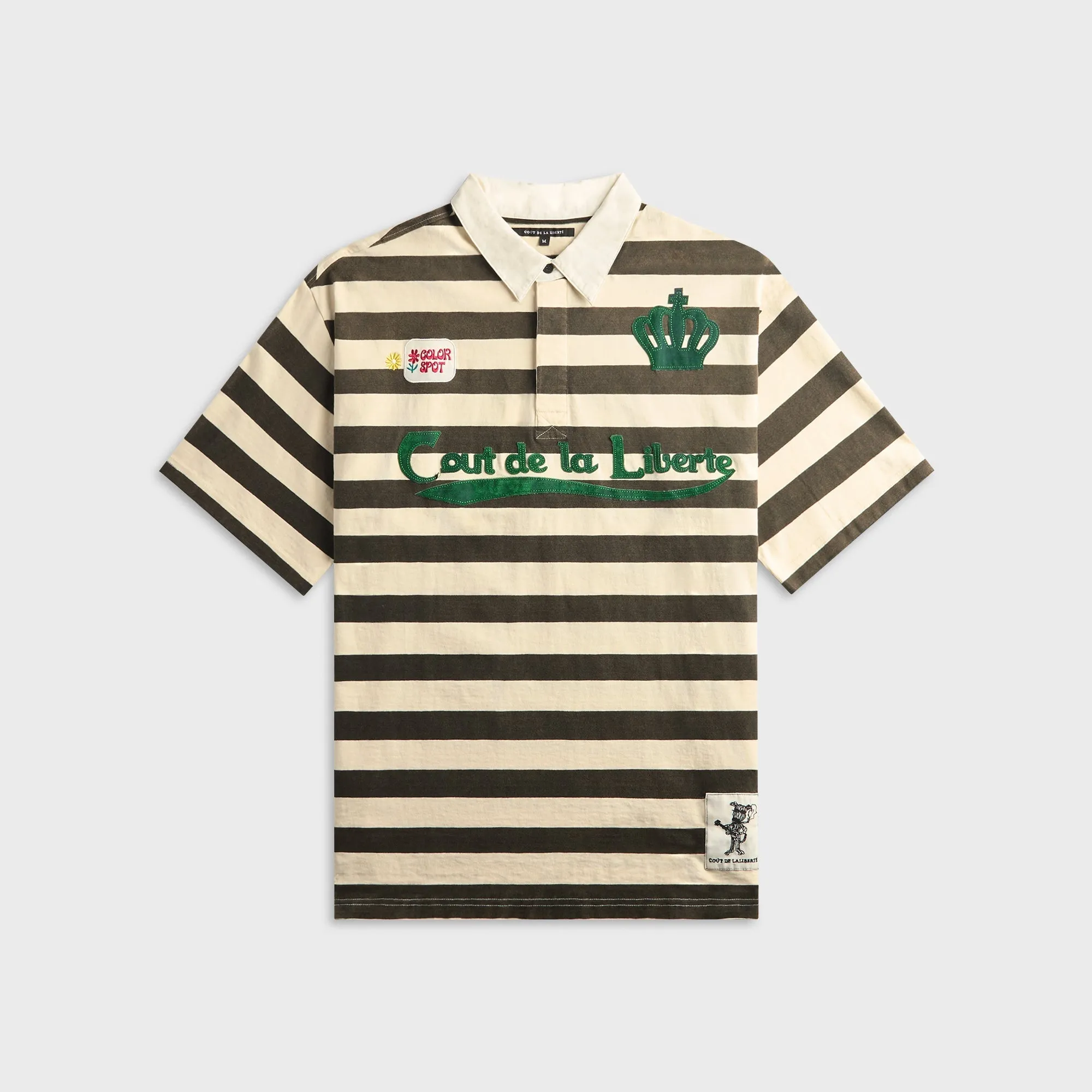 Coût De La Liberté Connor Stripe Rugby With Crystal Embroidered CDLL 56 Shirt - Ozone Black sold by Kith