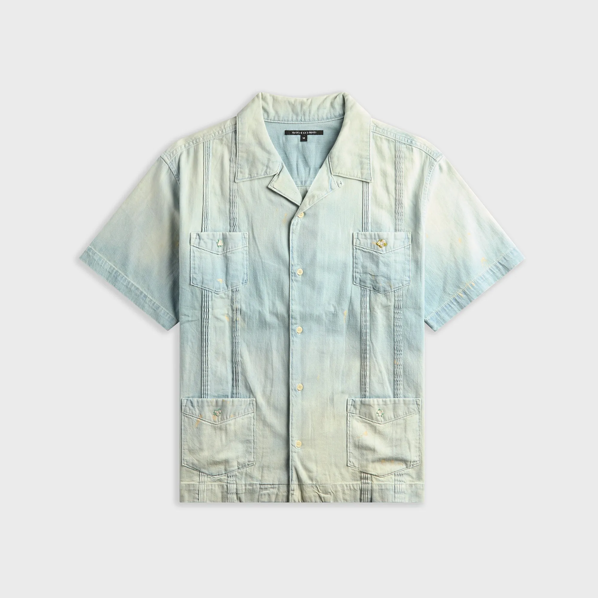 Coût De La Liberté Cedro Rigid Preshunk Denim Pleated Pocket Shirt - Buena Vista sold by Kith