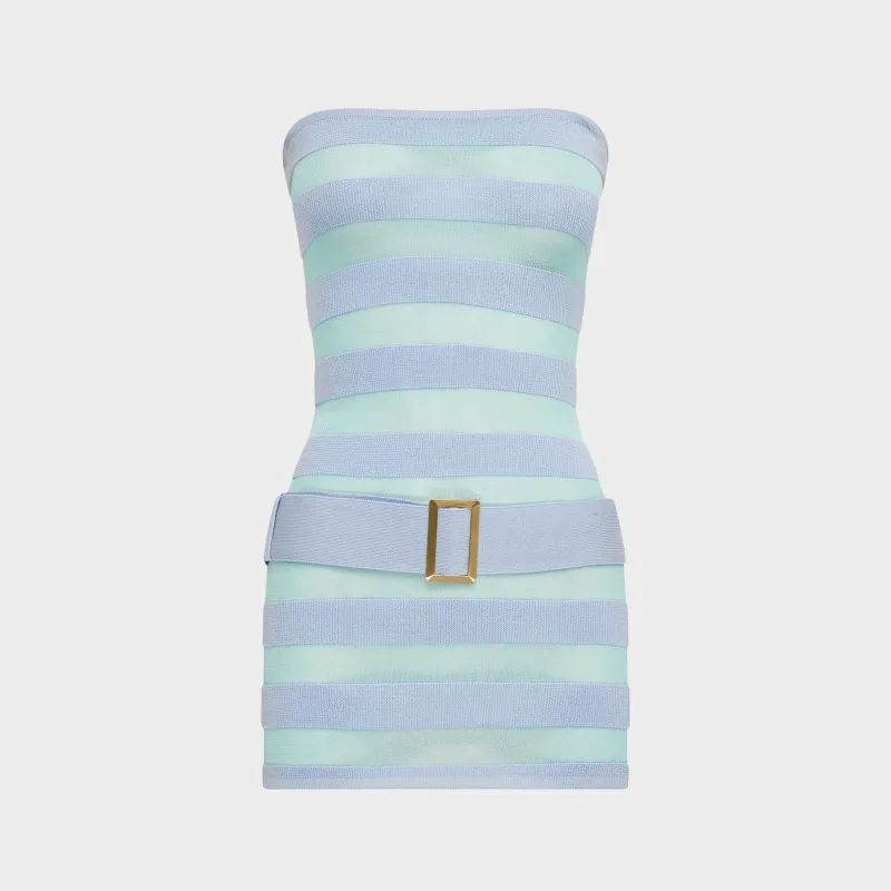 Asta Resort Cora Mini Dress - Seaglass Stripe made by Asta Resort