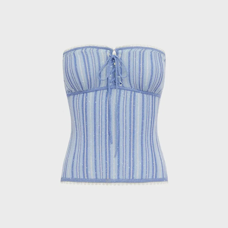Asta Resort Cleo Top - Sea Mist / Sailor Blue Stripe made by Asta Resort