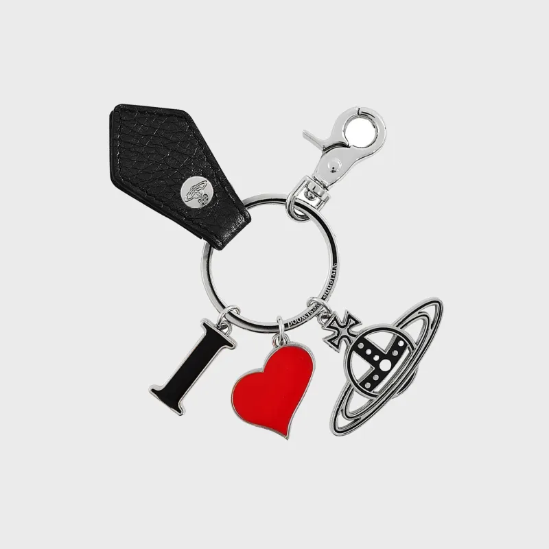 Vivienne Westwood I Love Orb Keyring - Black made by Vivienne Westwood