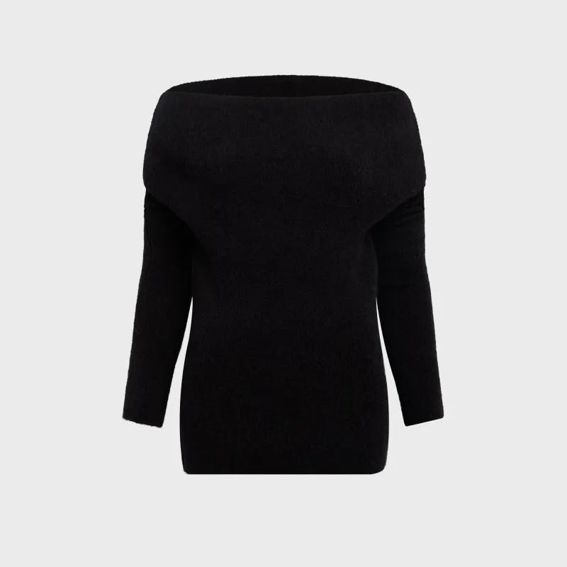 Rick Owens Long Sleeve Cowl Top - Black made by Rick Owens