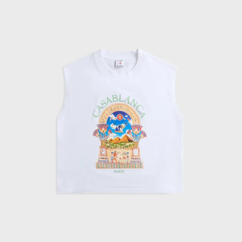 Casablanca Ribbed Tank Top - Bright White Jersey made by Casablanca