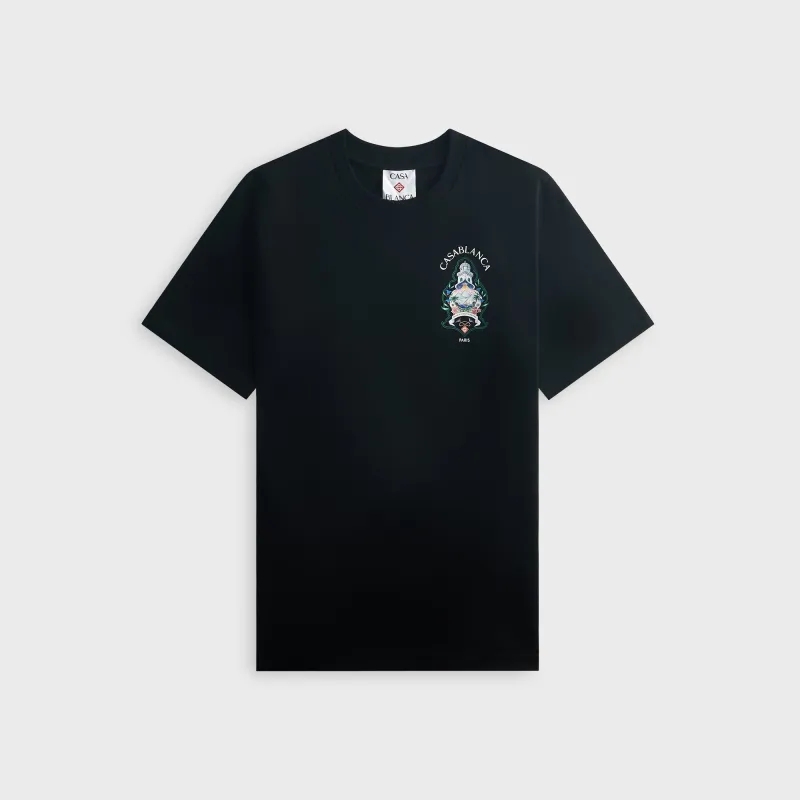 Casablanca Hotel Emblem Short Sleeve Tee - Black made by Casablanca