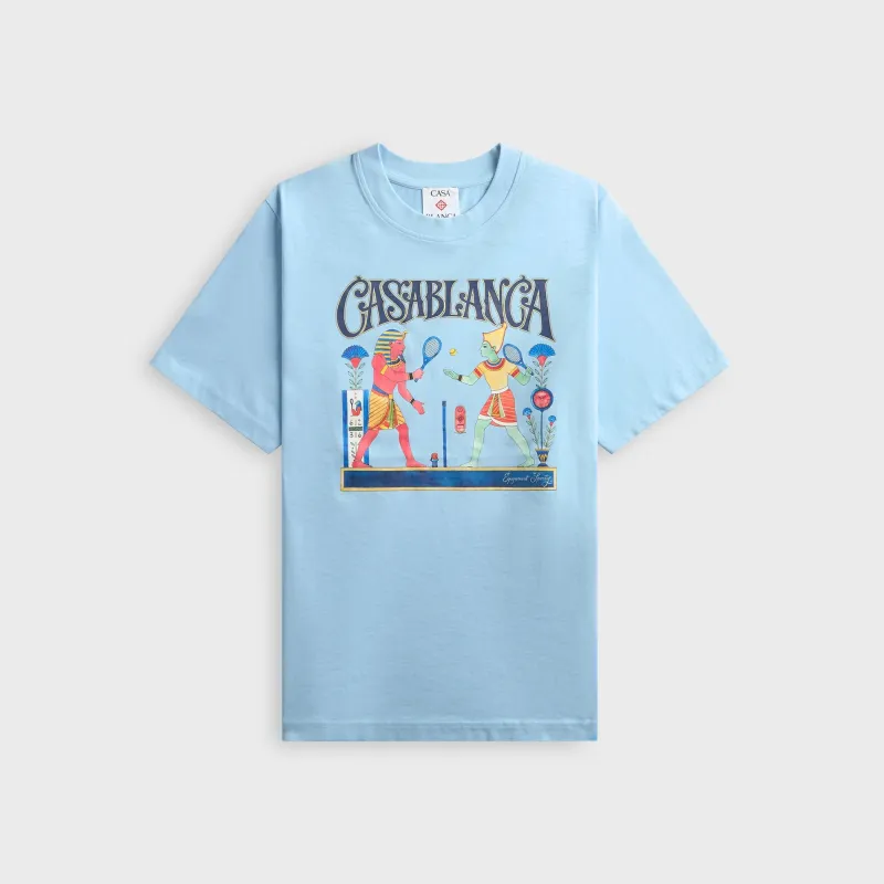 Casablanca Egyptian Tennis Match Short Sleeve Tee - Blue made by Casablanca