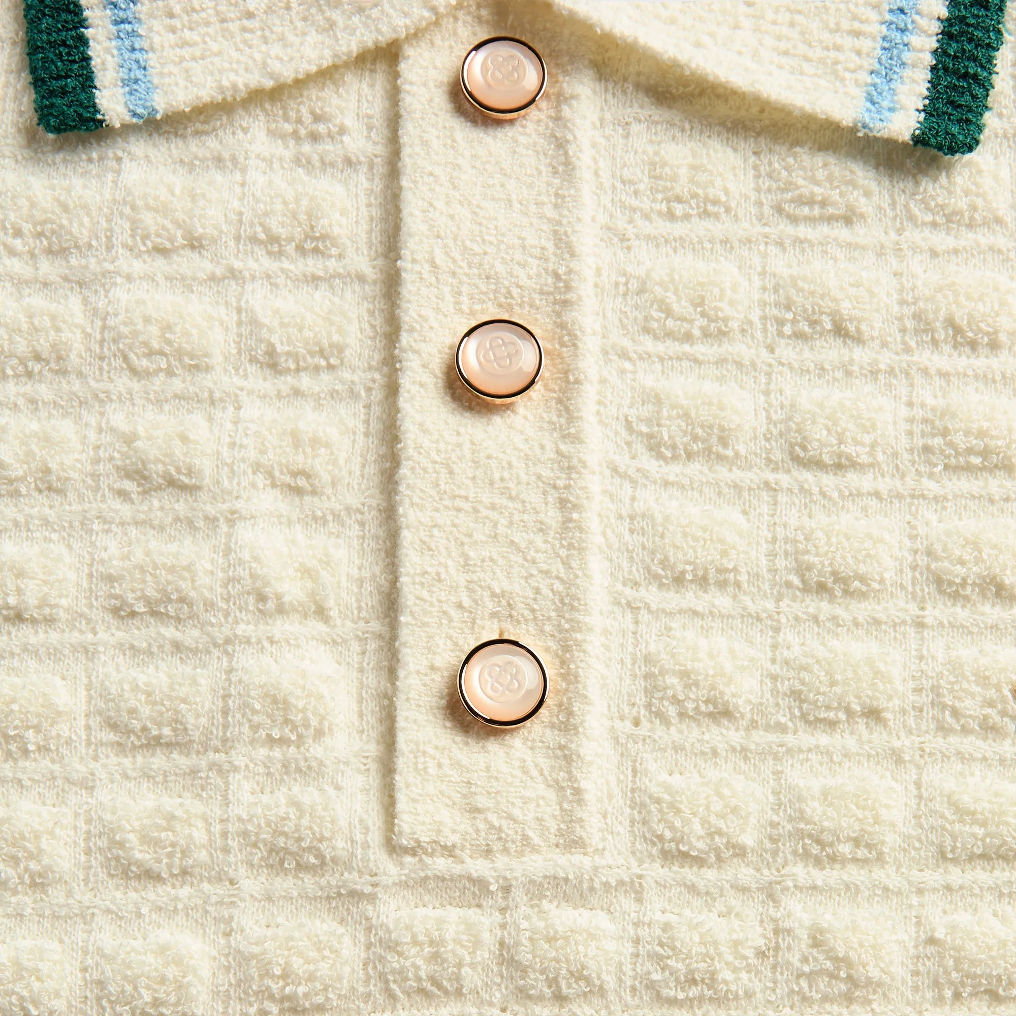 Casablanca Boucle Short Sleeve Polo Shirt - White sold by Kith product image thumbnail 3