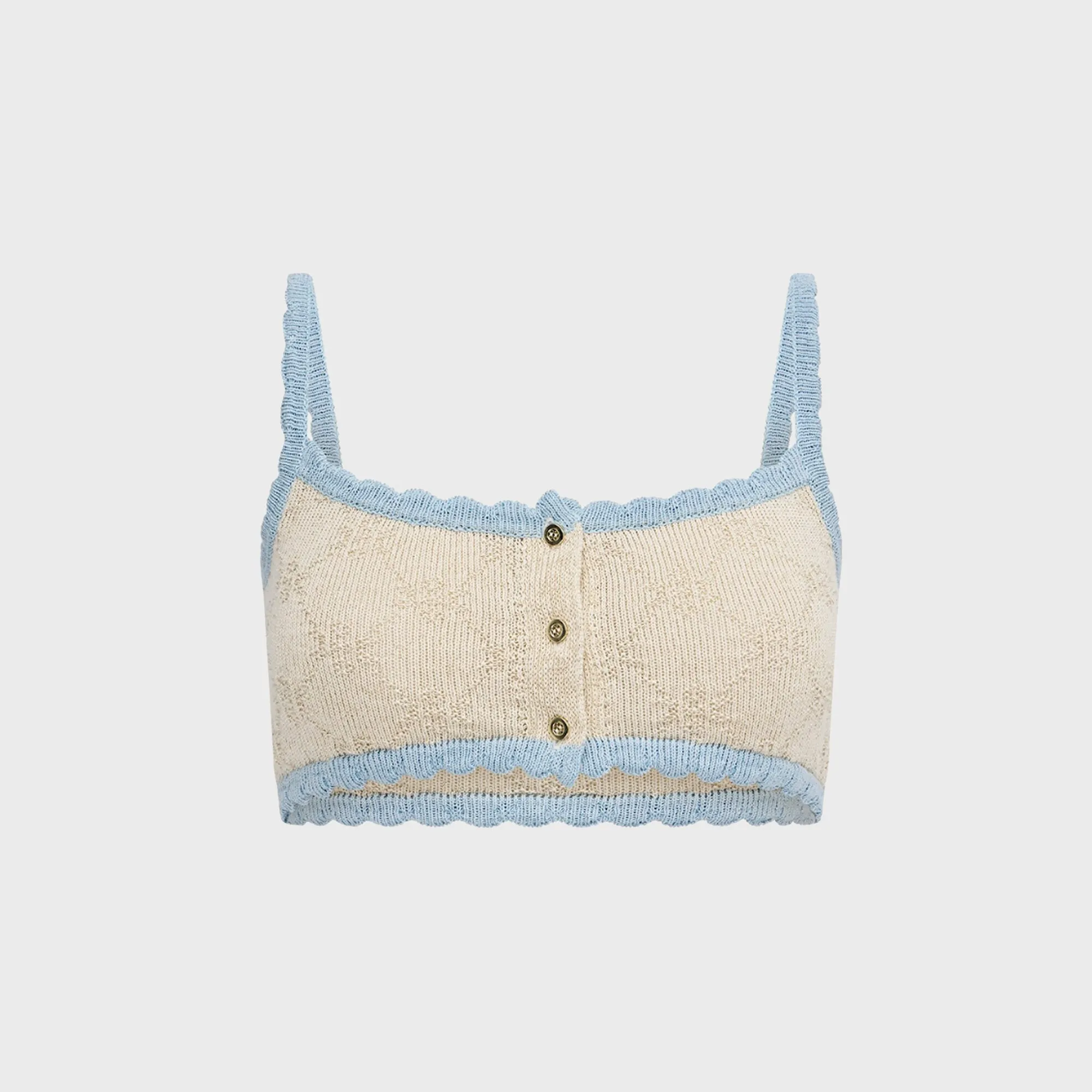 Asta Resort Carmen Bralette Top - Oyster / Sea Mist sold by Kith