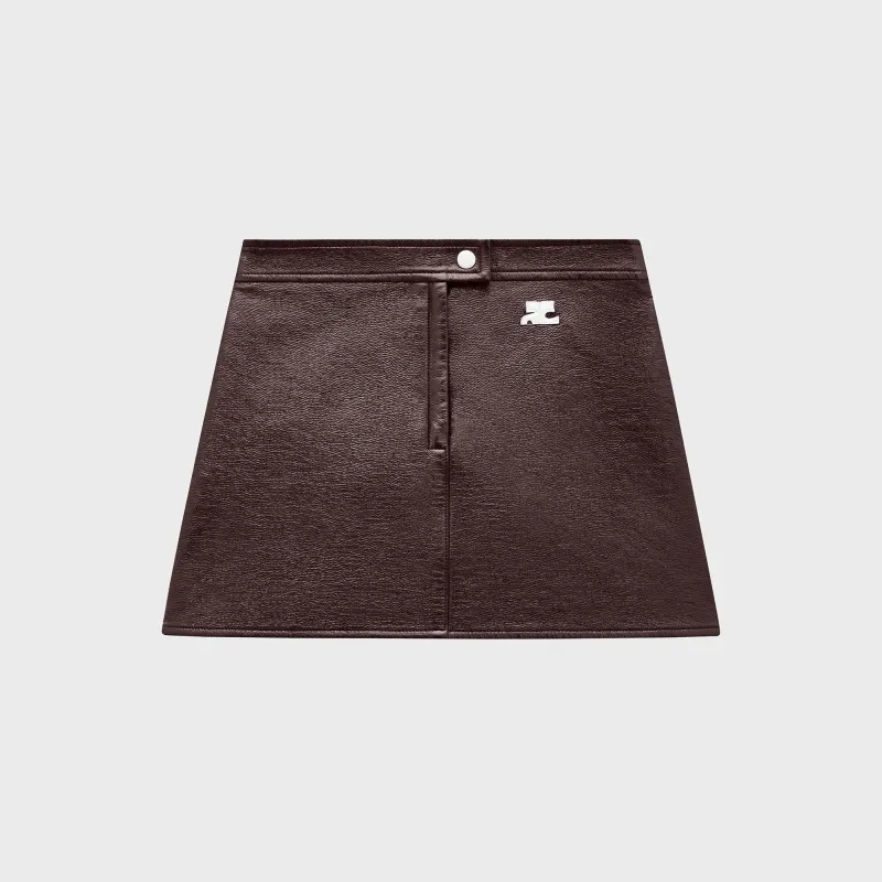 Courrèges ReEdition Vinyl Mini Skirt - Burnt Red made by Courreges