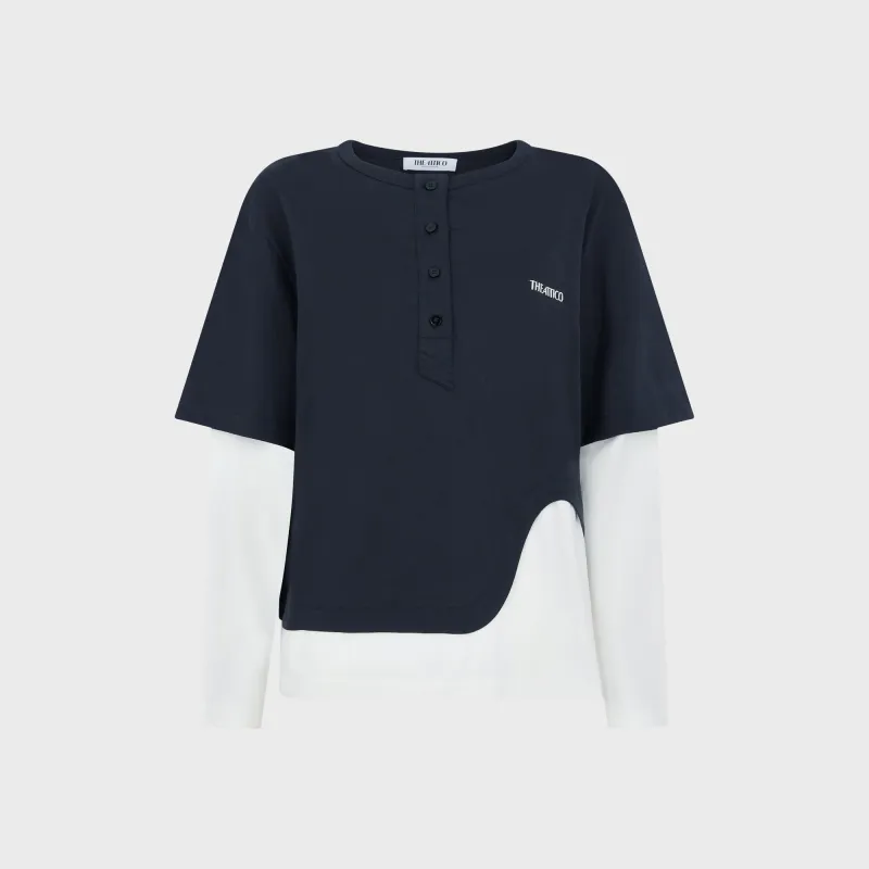 The Attico Layered Tee - Black / White made by The Attico