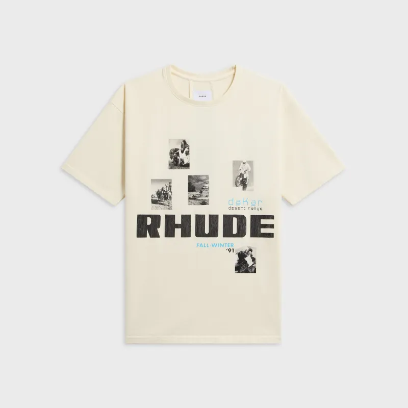 Rhude Winter 91 Rallye Tee - Vintage White / Vintage Black made by Rhude