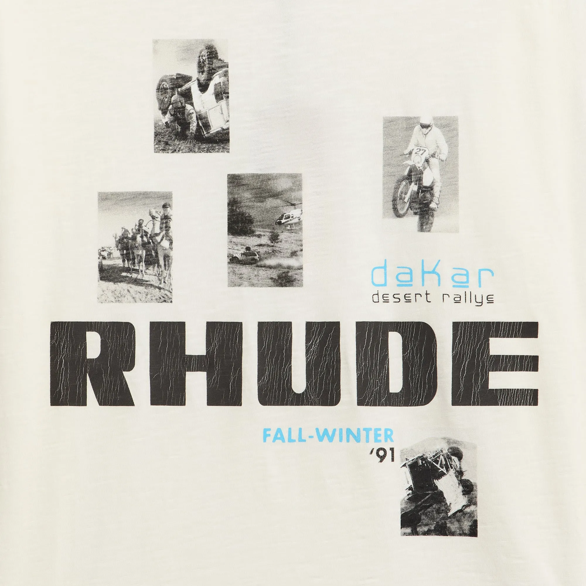 Rhude Winter 91 Rallye Long Sleeve Slub Tee - Vintage White / Vintage Black sold by Kith product image thumbnail 3