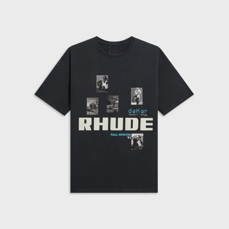 Rhude Winter 91 Rallye Tee - Vintage Black / Vintage White made by Rhude