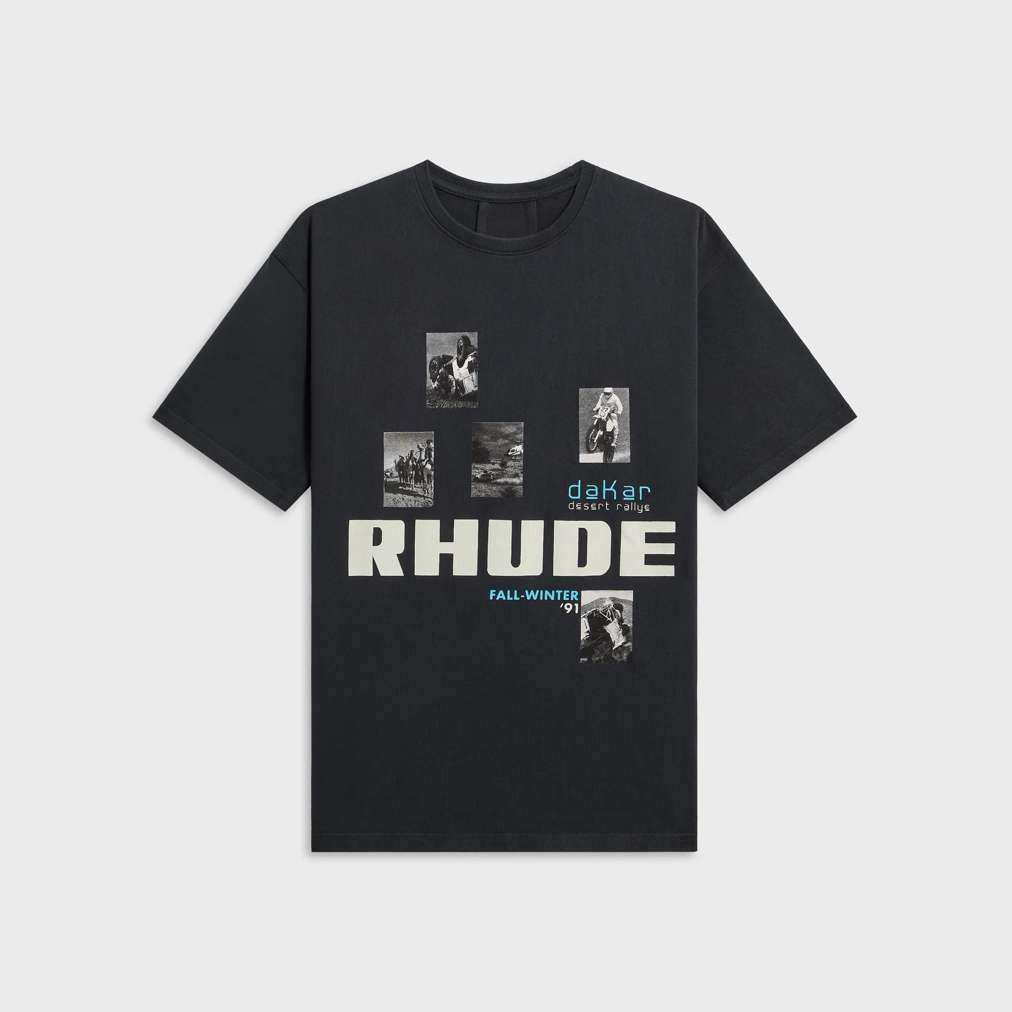 Rhude Winter 91 Rallye Tee - Vintage Black / Vintage White sold by Kith