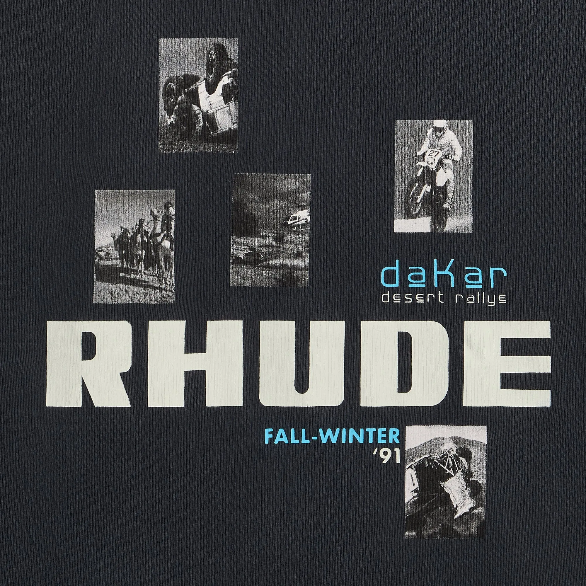 Rhude Winter 91 Rallye Tee - Vintage Black / Vintage White sold by Kith product image thumbnail 3