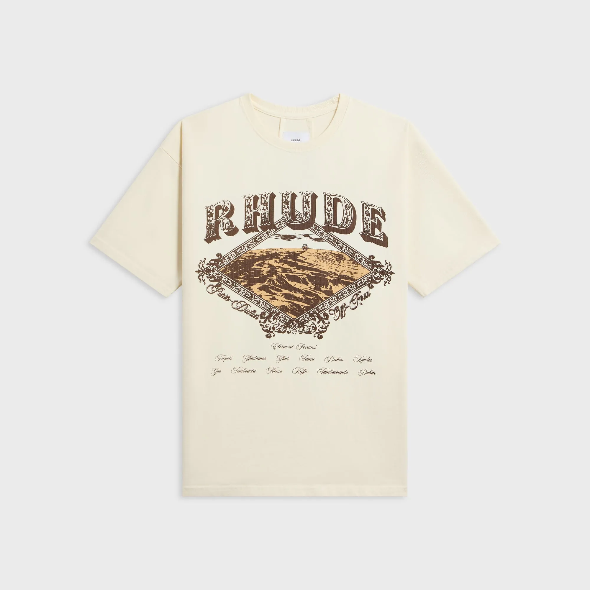 Rhude Dakar Convoy Tee - Vintage White / Brown sold by Kith