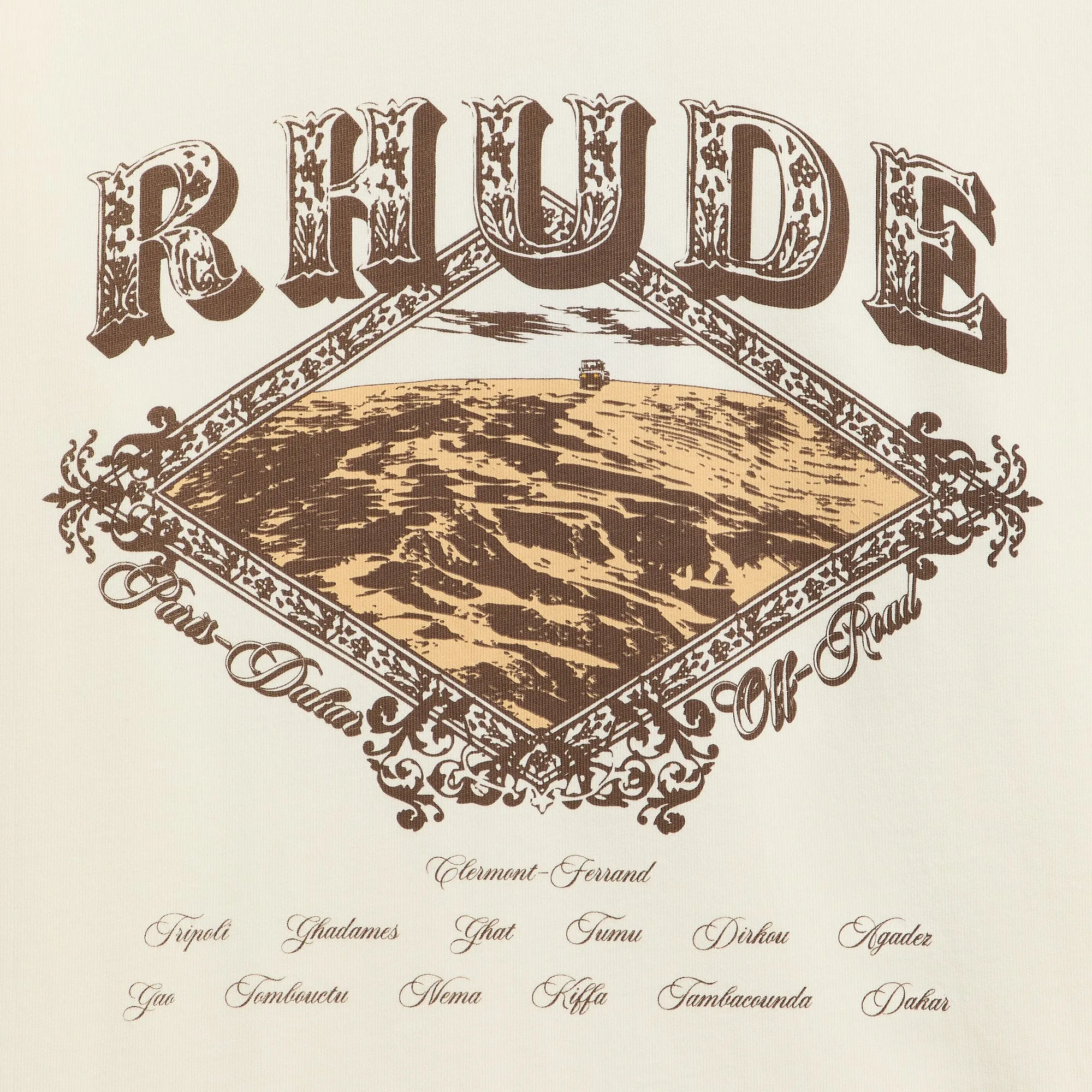 Rhude Dakar Convoy Tee - Vintage White / Brown sold by Kith product image thumbnail 3