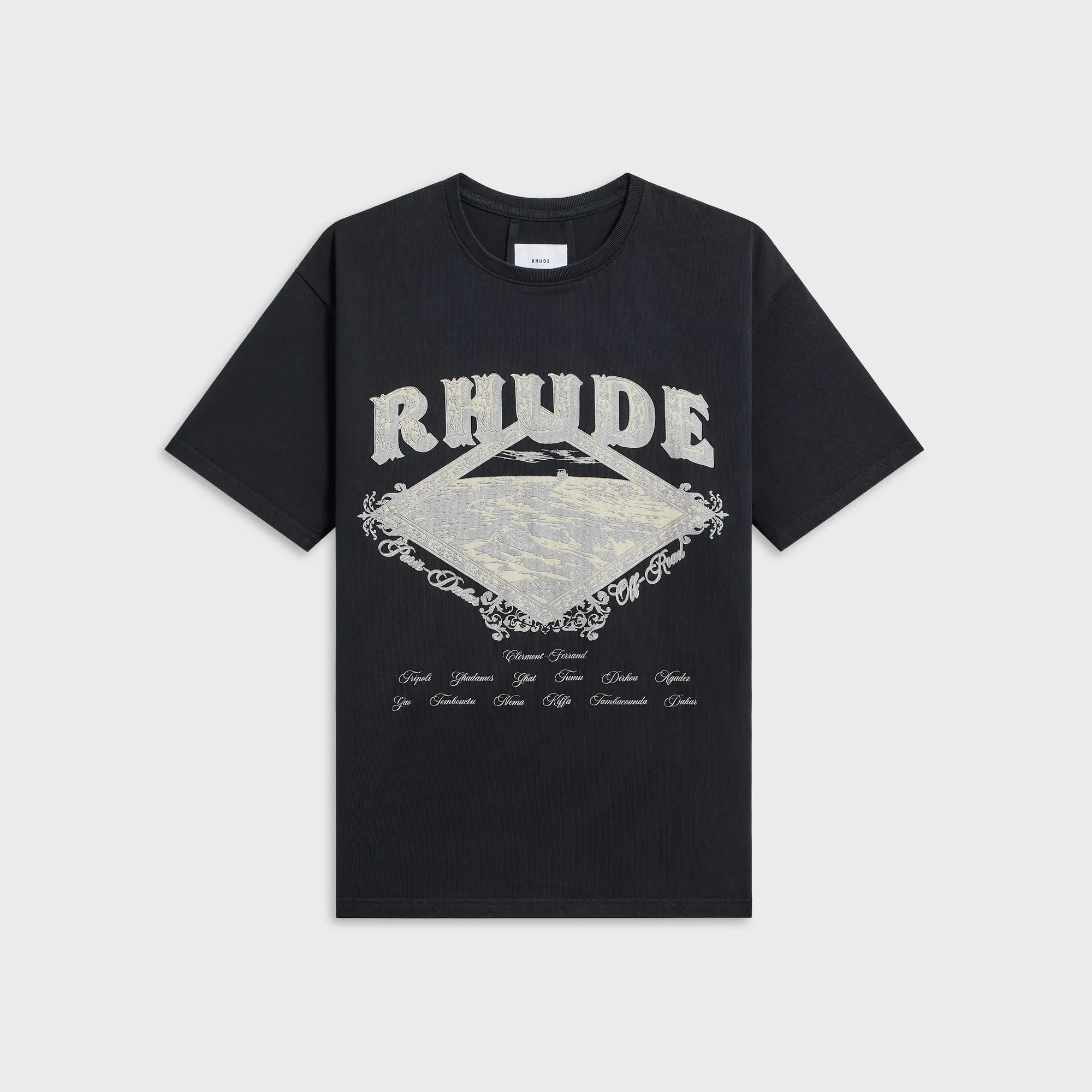 Rhude Dakar Convoy Tee - Vintage Black / Silver sold by Kith