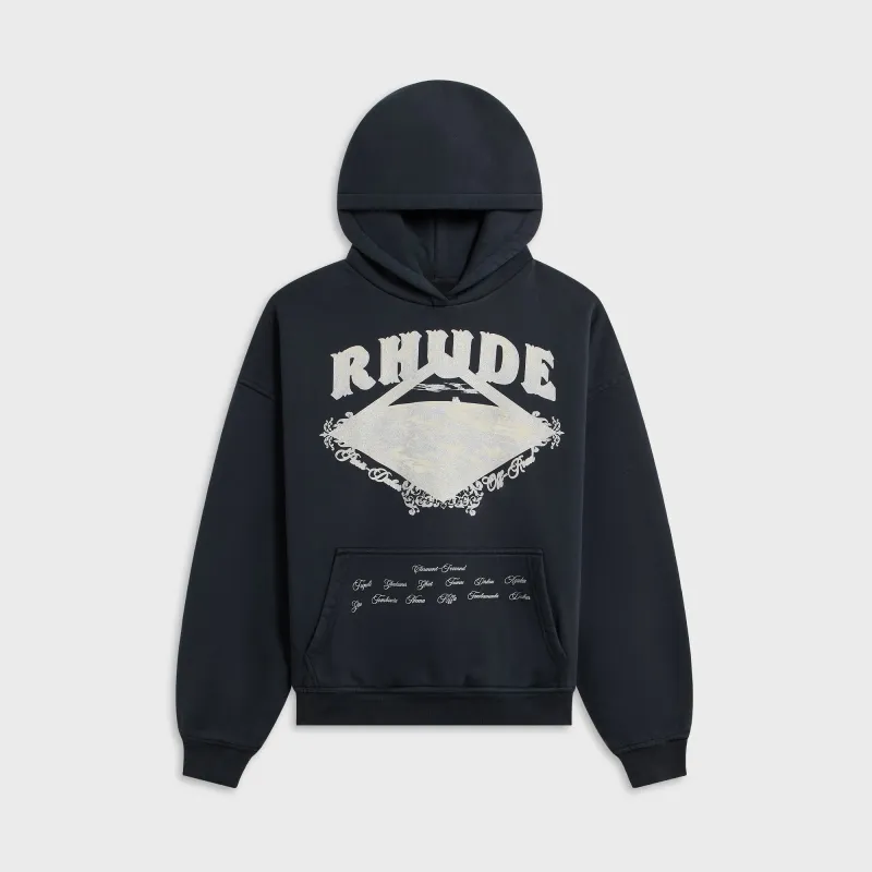 Rhude Dakar Convoy Hoodie - Vintage Black / Silver made by Rhude