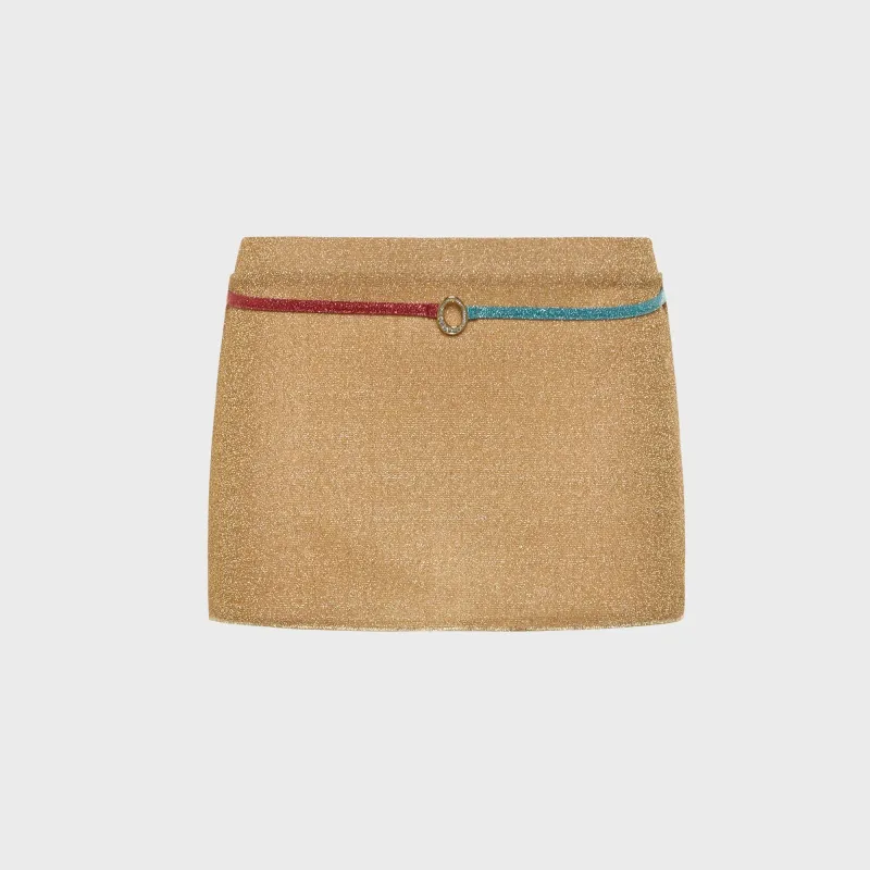 Oseree Lumiere Mini Skirt - Gold / Sea Turquoise / Coral made by Oséree