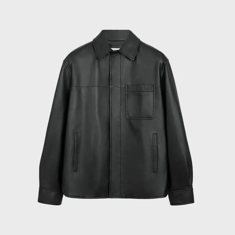 Loewe Overshirt in Nappa Lambskin - Black made by Loewe
