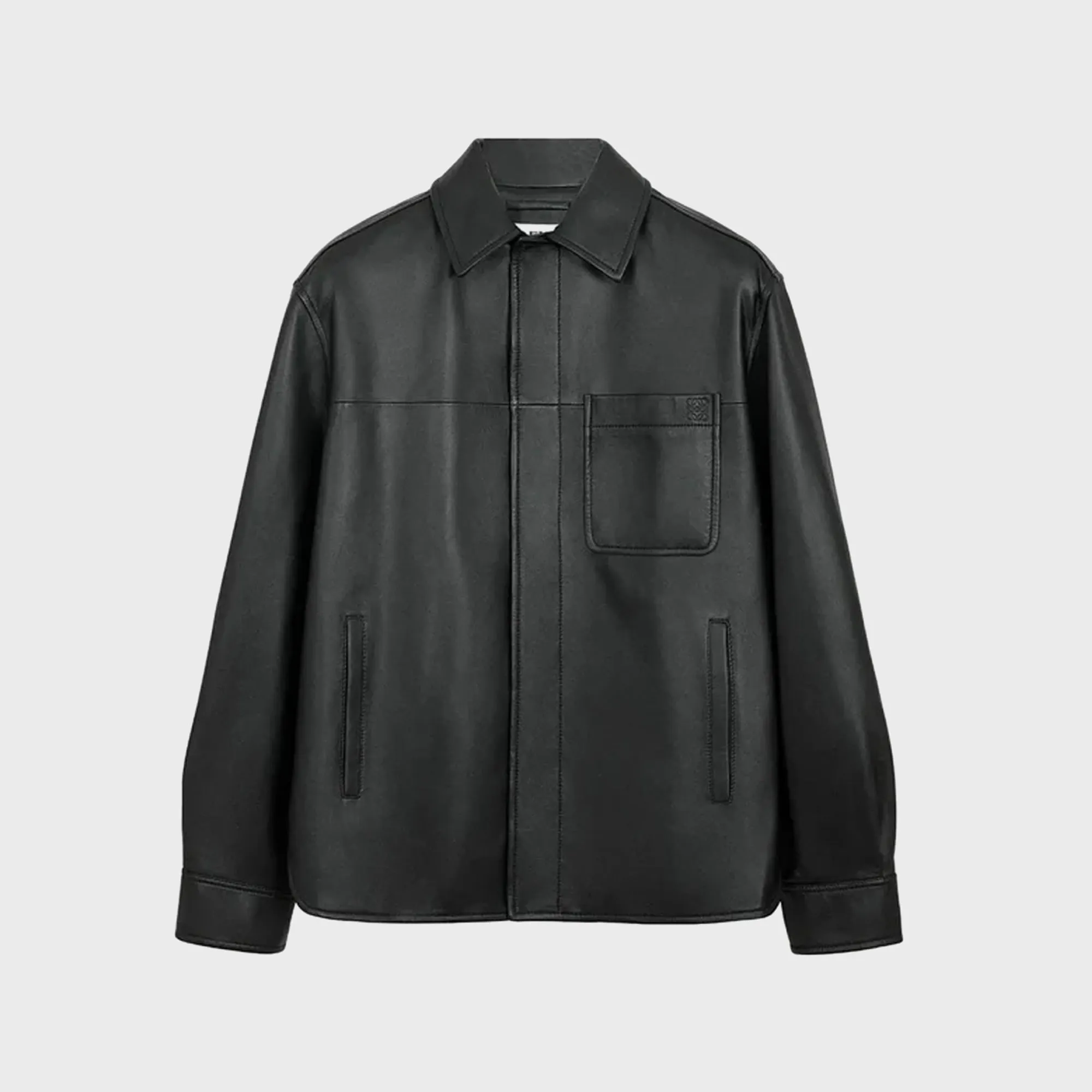 Loewe Overshirt in Nappa Lambskin - Black sold by Kith
