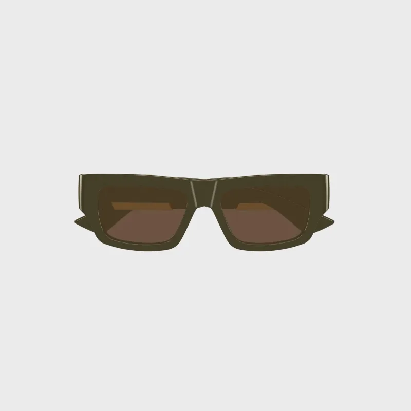 Bottega Veneta Dash Squared Sunglasses - Green / Brown made by Bottega Veneta