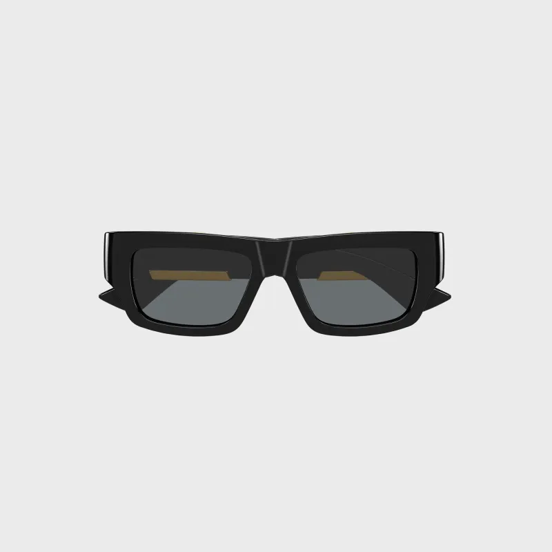 Bottega Veneta Dash Rectangular Sunglasses - Black / Grey made by Bottega Veneta