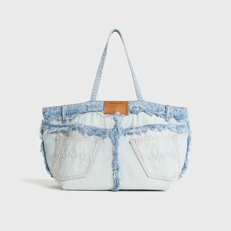 Alexander Wang Punch Denim Fray Tote Bag - Bleach Blue made by Alexander Wang