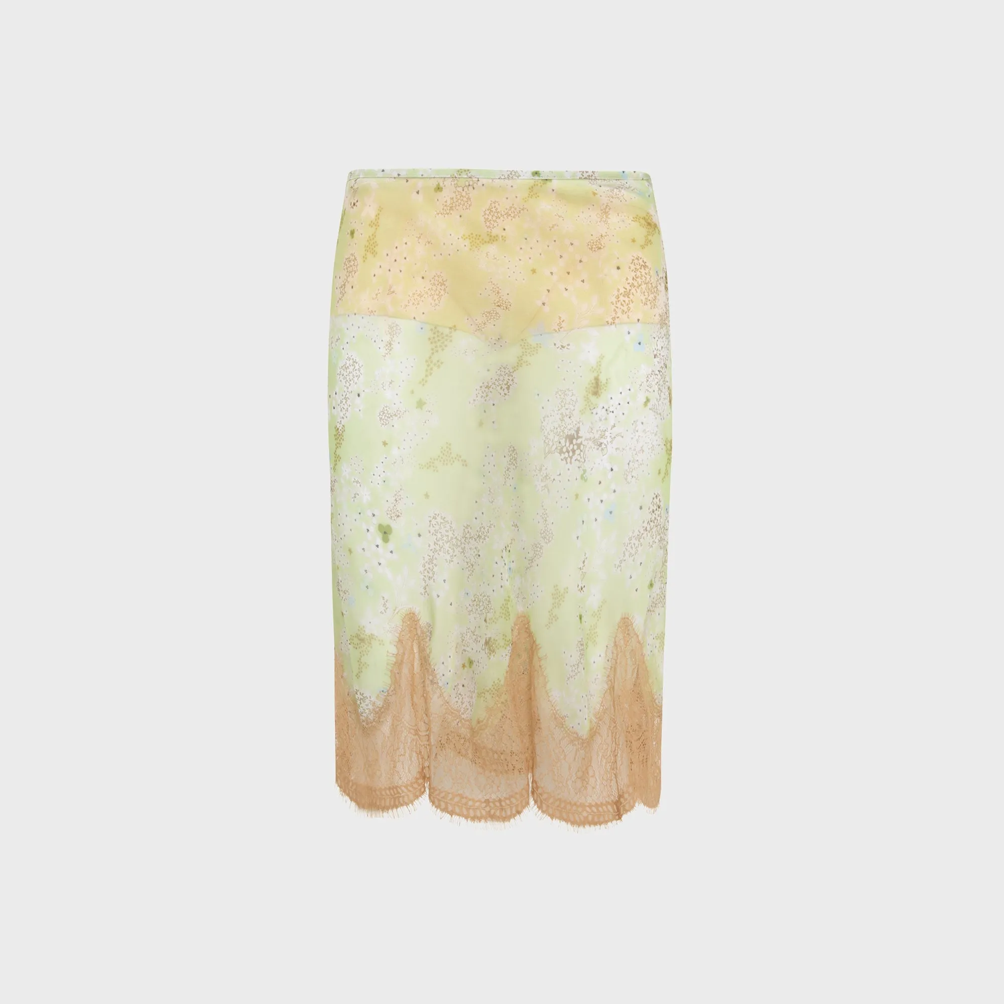Siedres Colette Printed Chiffon Lace Hem Midi Skirt - Multi sold by Kith