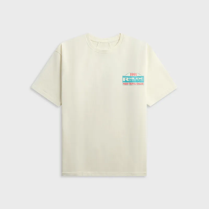 Rhude Tripoli Rally Team Tee - Vintage White / Yellow made by Rhude