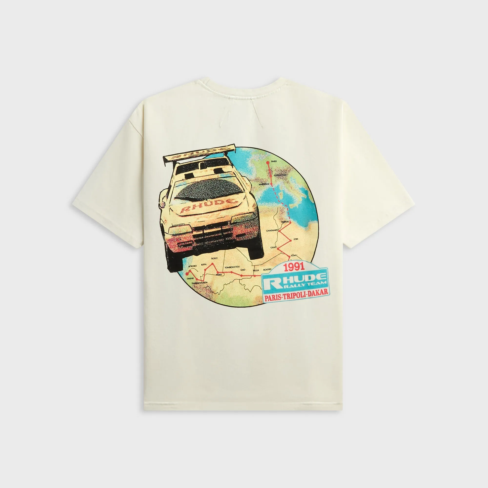 Rhude Tripoli Rally Team Tee - Vintage White / Yellow sold by Kith product image thumbnail 2