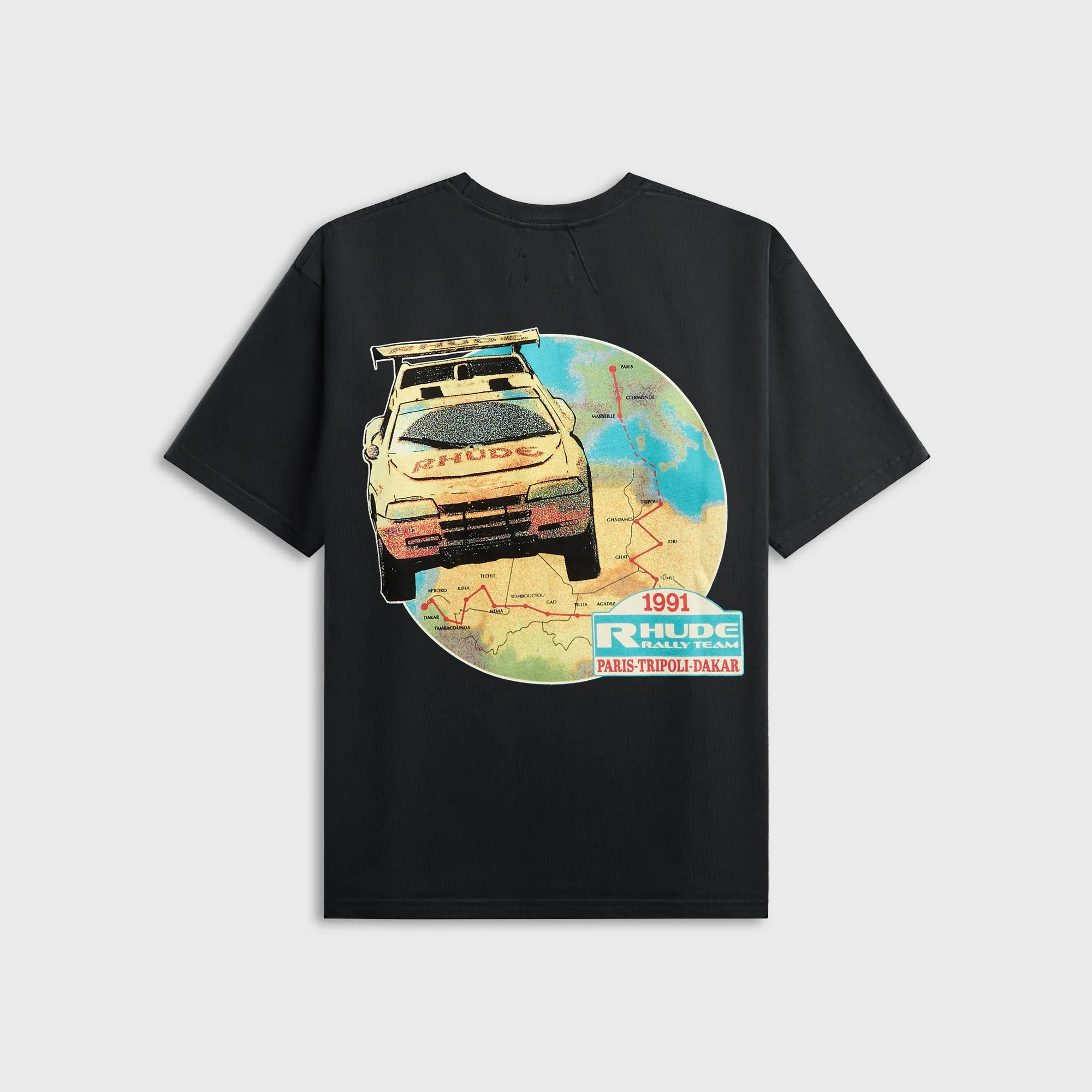 Rhude Tripoli Rally Team Tee - Vintage Black / Yellow sold by Kith product image thumbnail 2