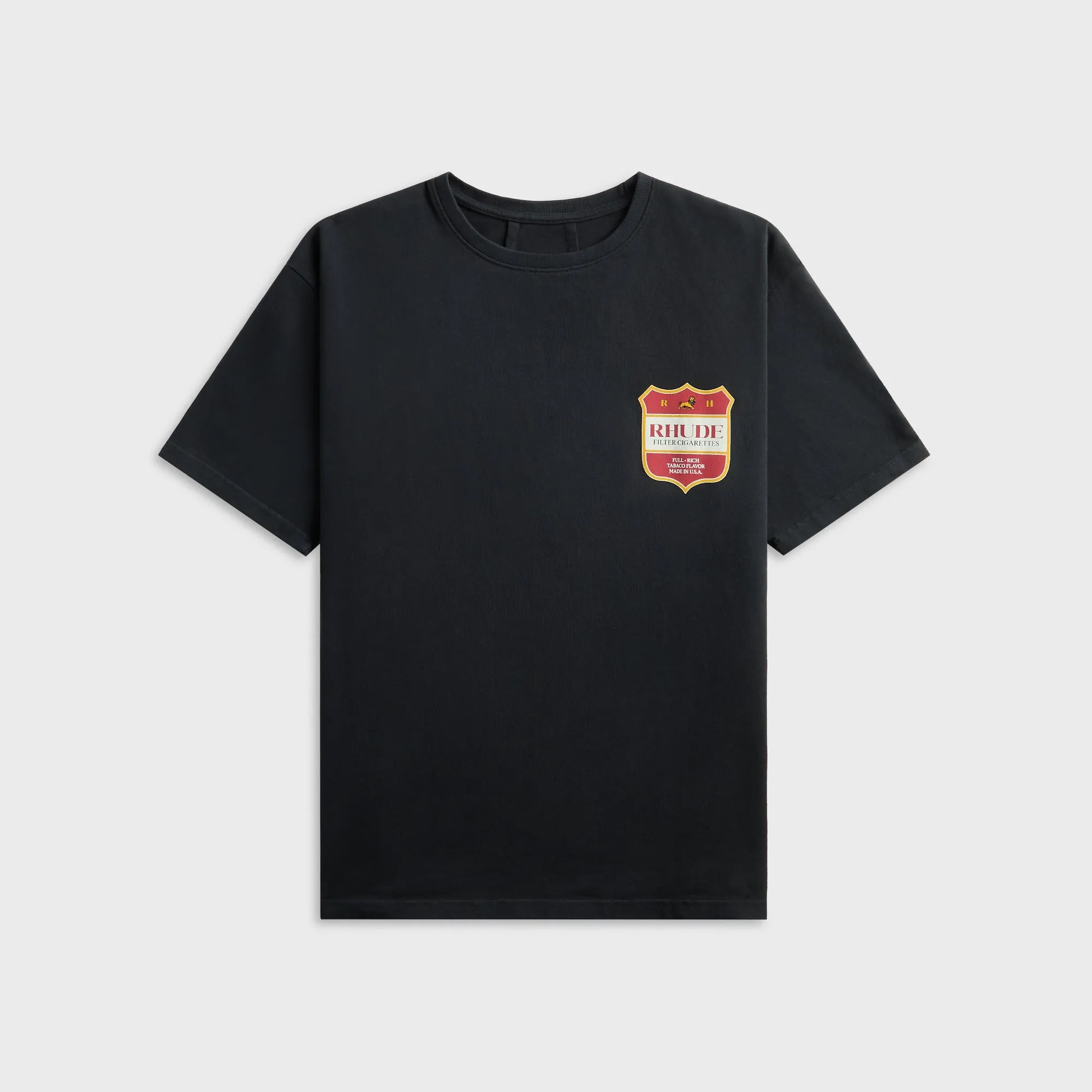 Rhude Filtaro Crest Tee - Vintage Black / Red / Yellow sold by Kith