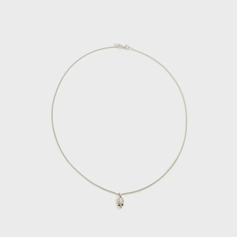 Emanuele Bicocchi Small Flourish Skull Necklace - Silver made by Kith