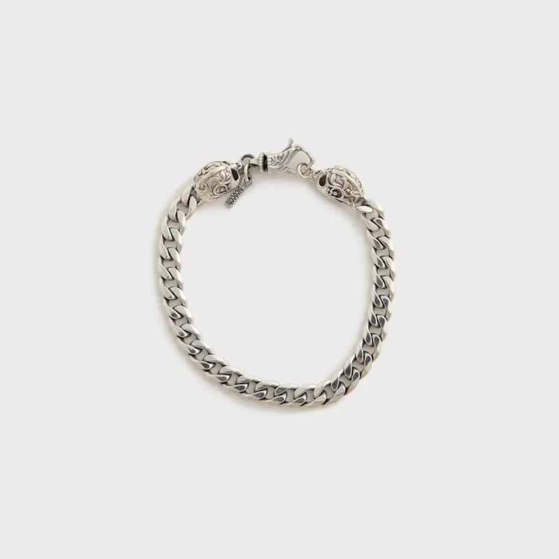 Emanuele Bicocchi Flourish Skull Chain Bracelet Small - Silver made by Kith