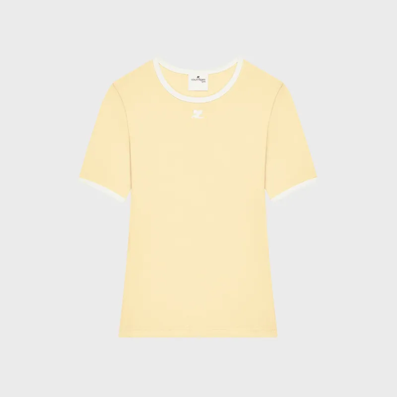 Courrèges Signature Contrast Tee - Jaune Clair made by Courreges