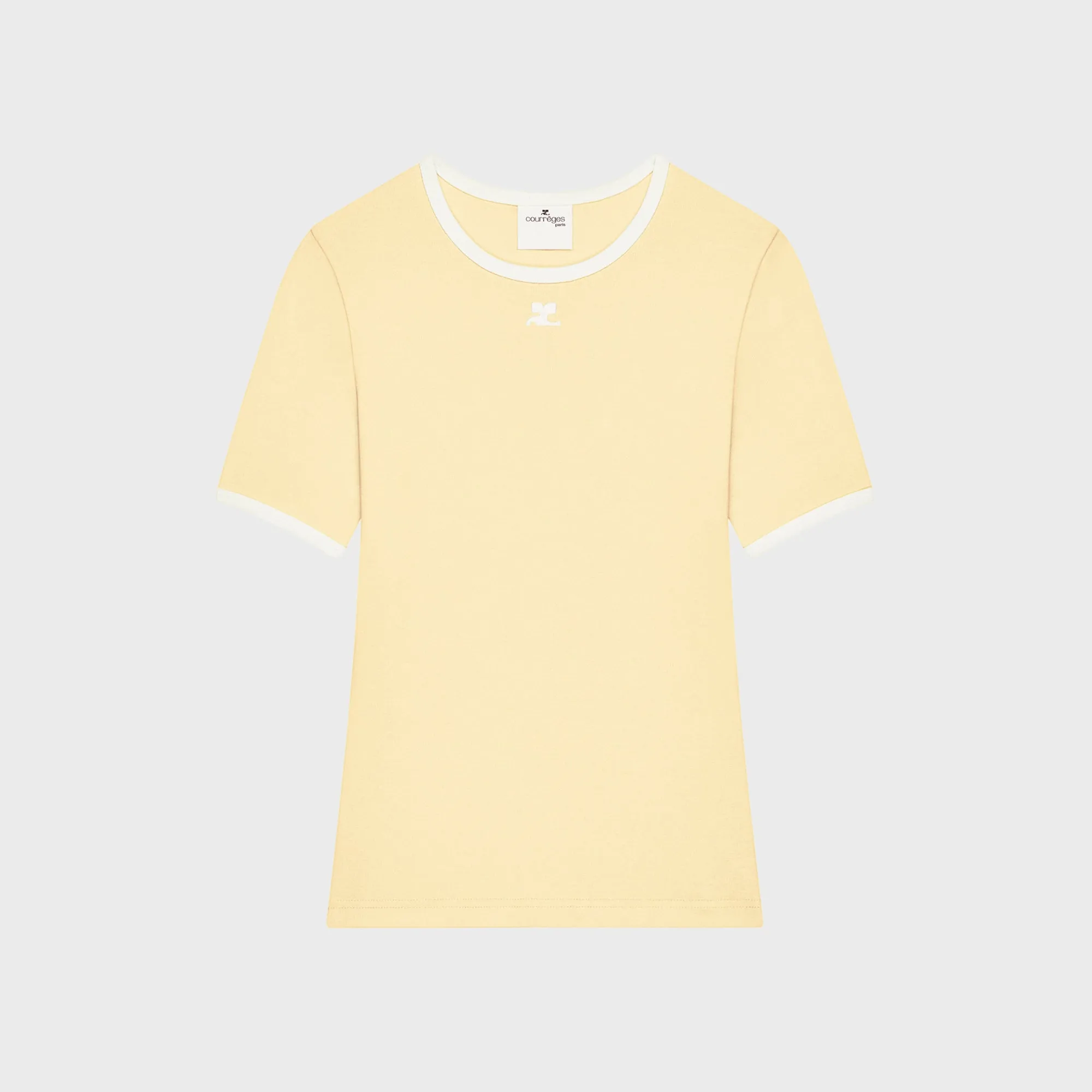 Courrèges Signature Contrast Tee - Jaune Clair sold by Kith