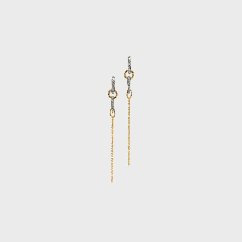 Alexis Bittar Solanales Crystal Spear Chain Drop Earrings - Gold / Silver made by Alexis Bittar