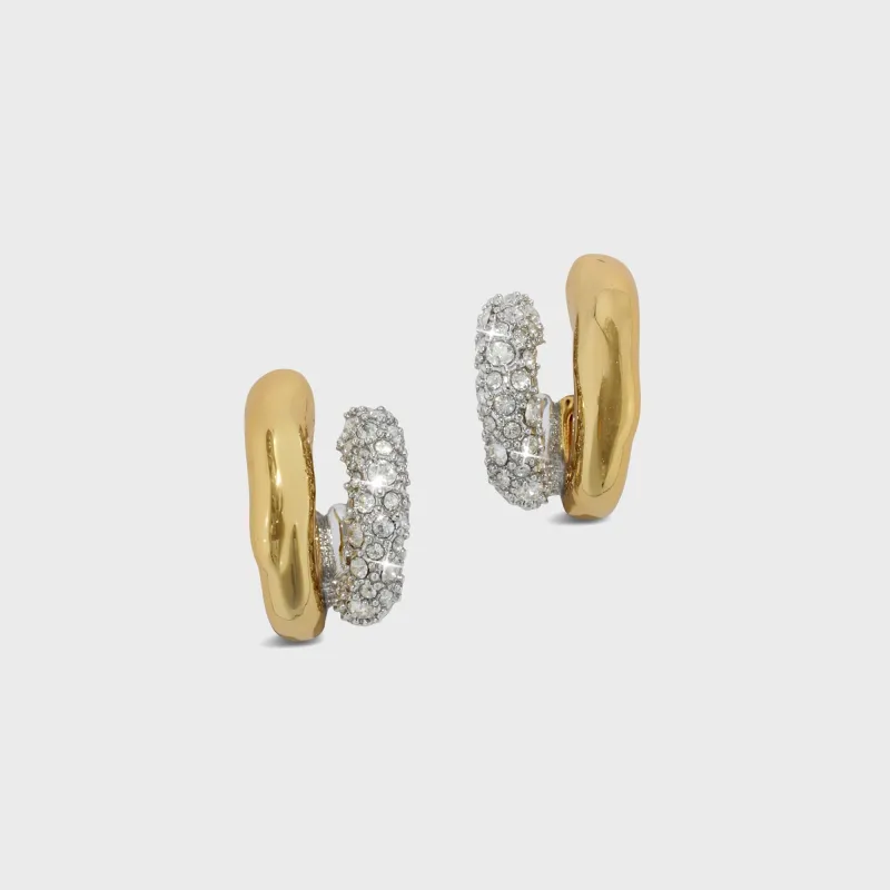 Alexis Bittar Solanales Crystal Double Hoop Earrings - Gold / Silver made by Alexis Bittar