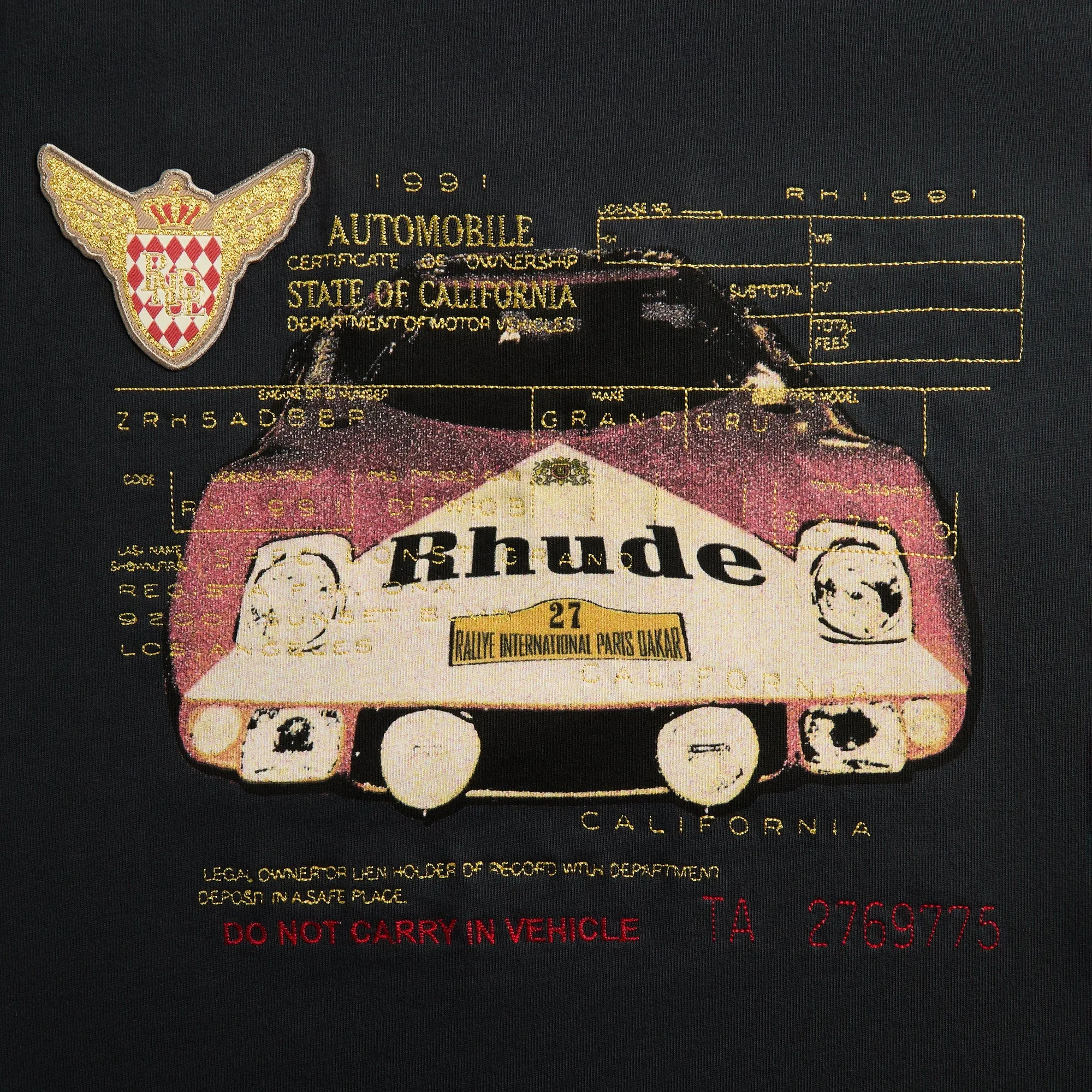 Rhude Slip Tee - Vintage Black / White / Red sold by Kith product image thumbnail 3