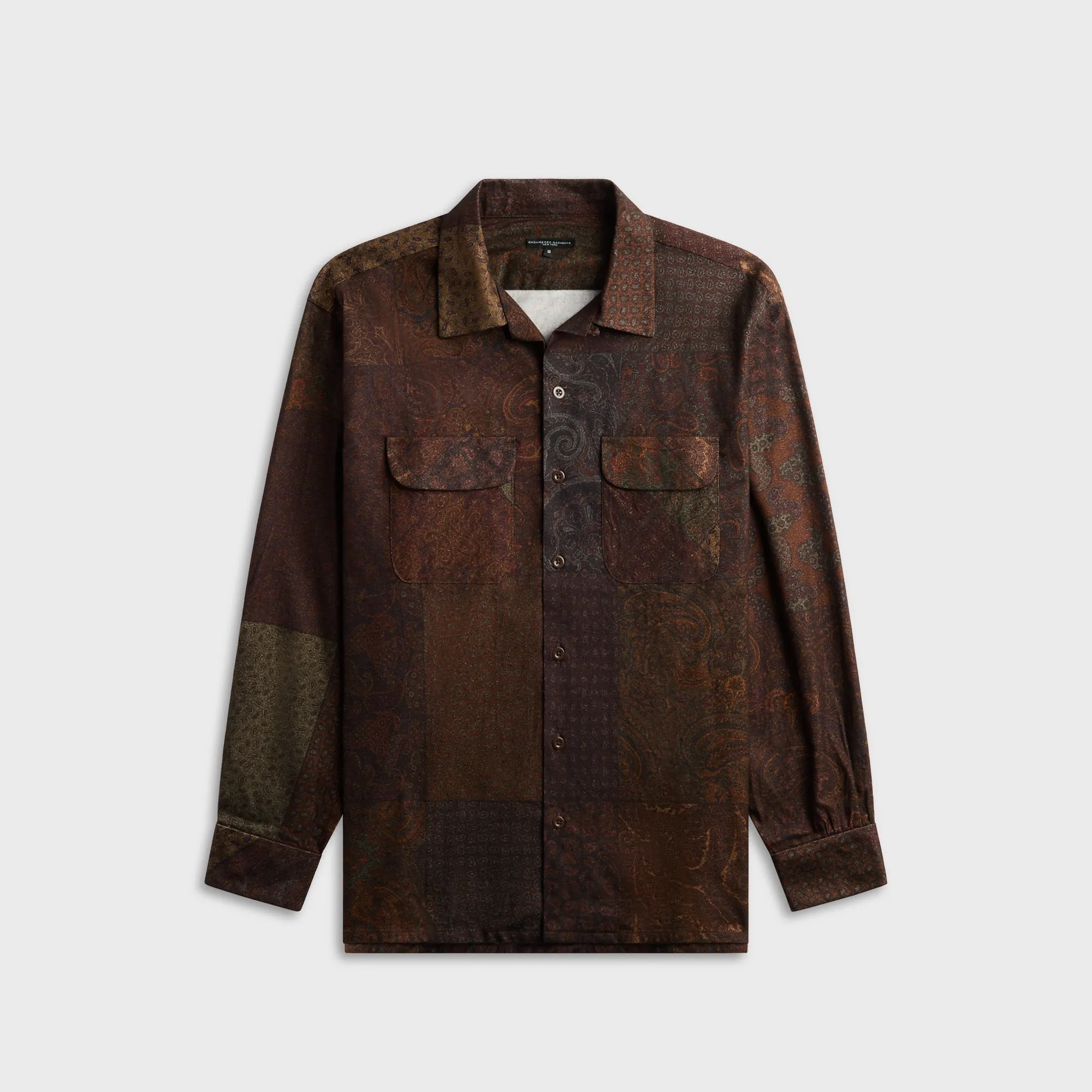 Engineered Garments Paisley PW Print Classic Shirt - Dark Brown sold by Kith